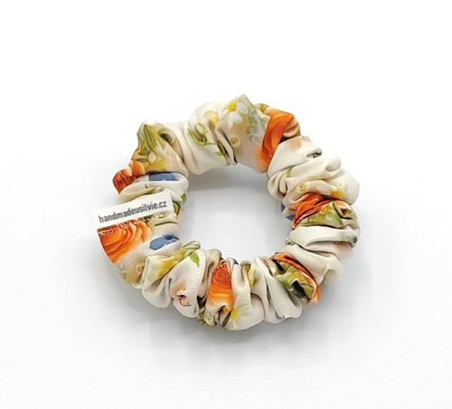 Scrunchie gumička Jarní květy I. S — foto 1