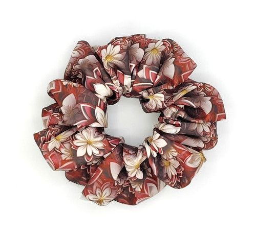 Scrunchie gumička Jarní květy IV. XXL