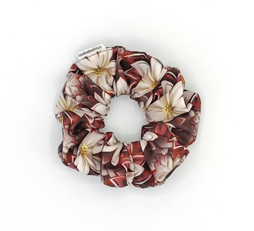 Scrunchie gumička Jarní květy IV. L - klasik