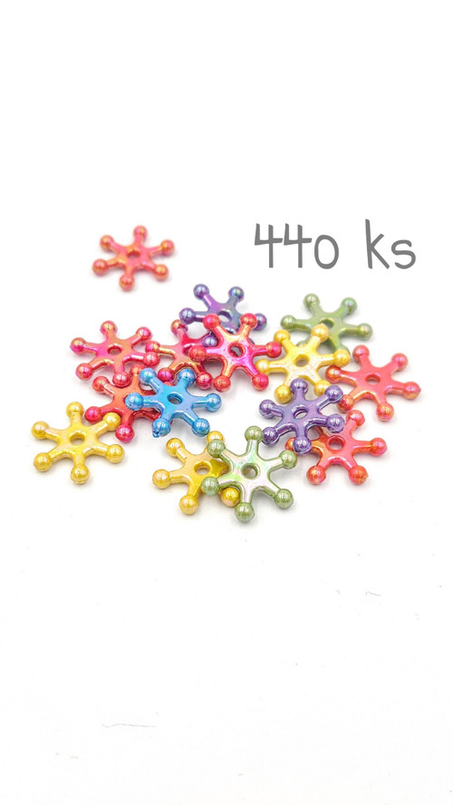 Korálky - vločky, mix barev 440 ks