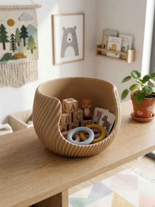 Moderní stohovatelný úložný box - Béžová