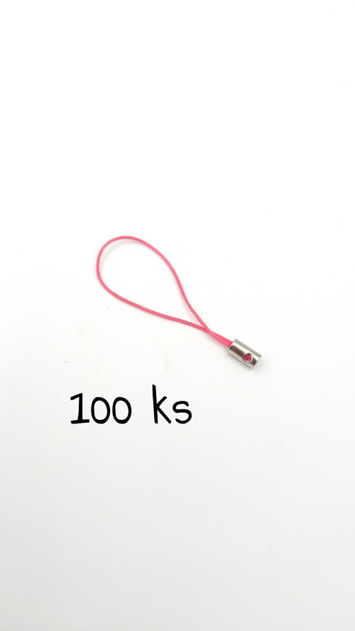 Poutko na přívěsek stř. růžové, 100 ks