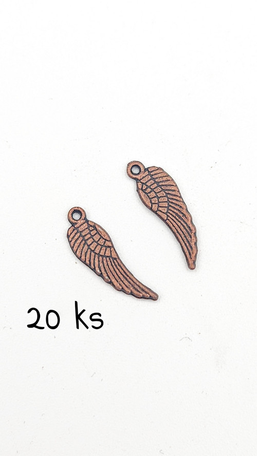 Křídlo měďěné 17x5 mm, 20 ks