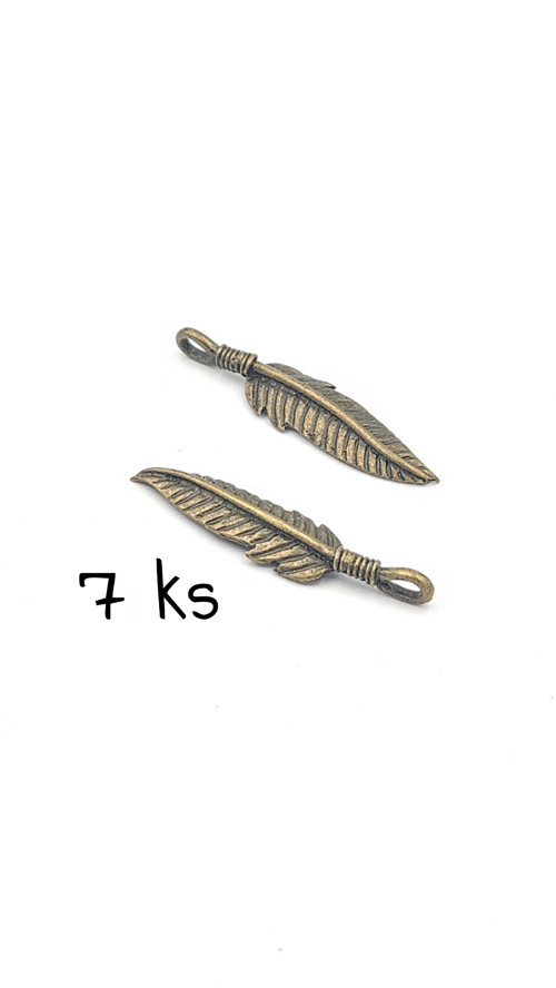 Pírko bronzové 26x7 mm, 7 ks