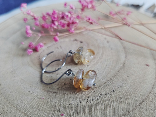 Simple half hoops - citrín