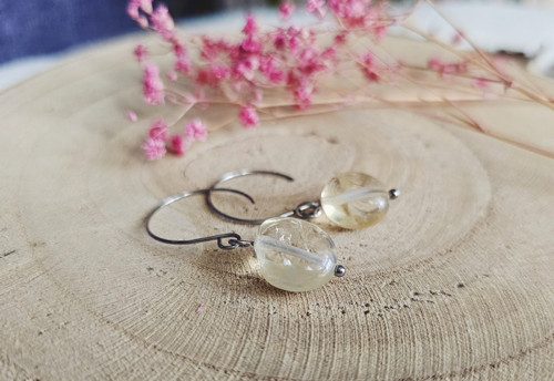 Simple half hoops - citrín