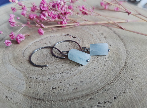 Simple half hoops - akvamarín