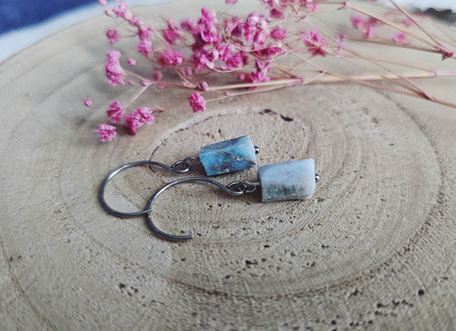 Simple half hoops - larimar