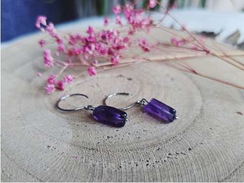 Simple half hoops - ametyst