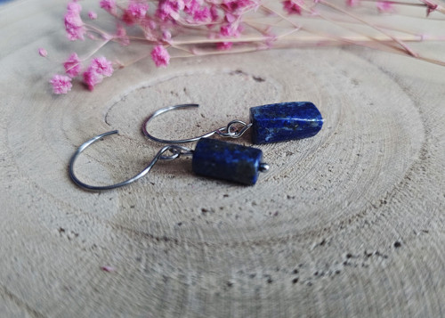 Simple half hoops - lapis lazuli — foto 1