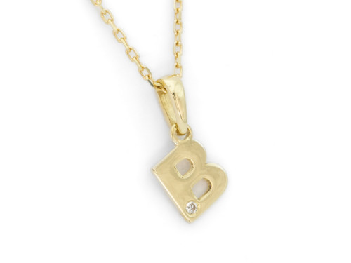 Přívěsek ze žlutého zlata s diamantem - Letters