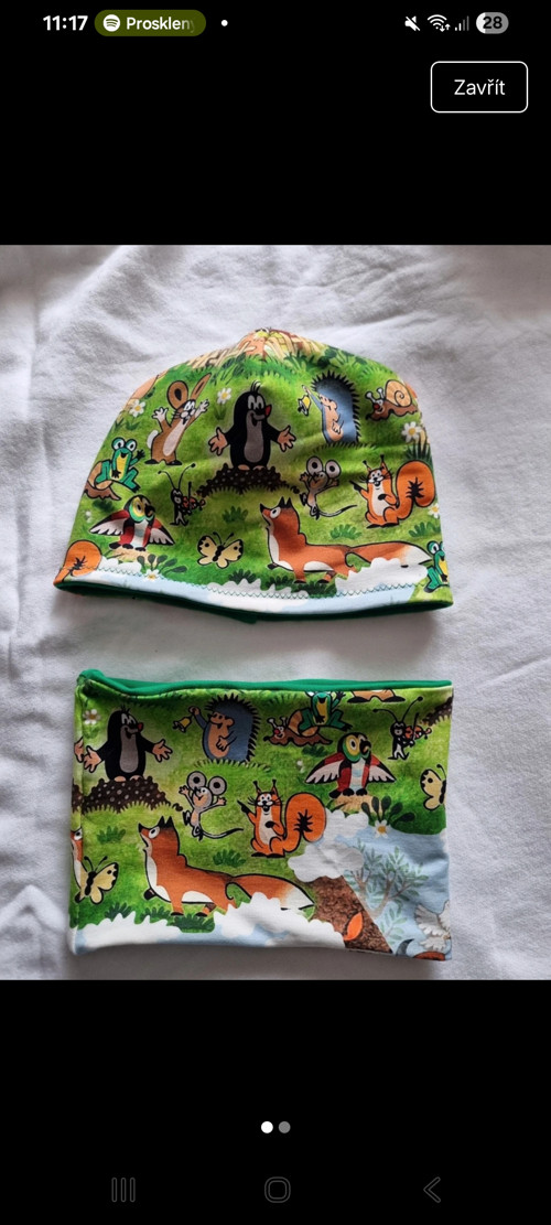 Čepice a nákrčník - Krteček