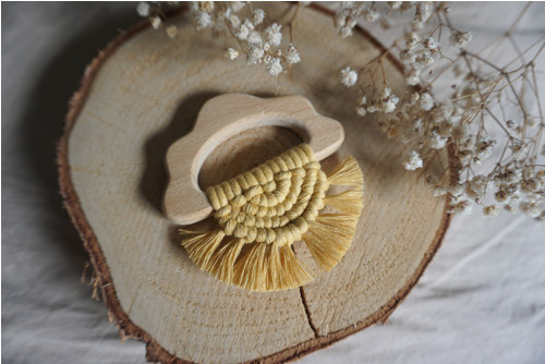 Macramé kousátko - Žlutý mráček — foto 1