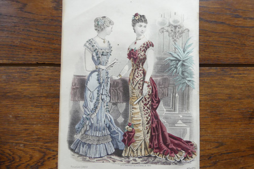 V salonku...ručně kolorovaná litografie 1880
