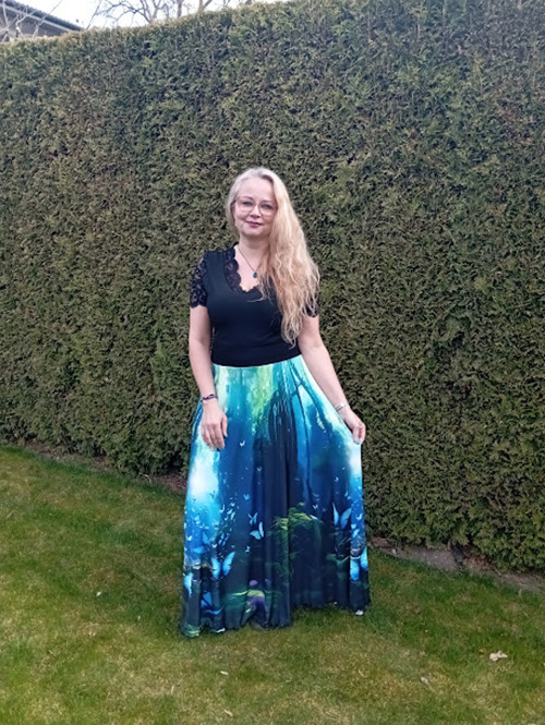 Dámská dlouhá půlkolová sukně