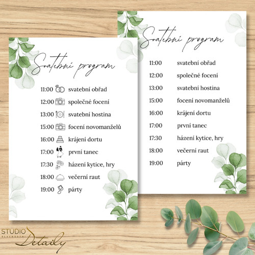 Svatební program - Jemný eukalyptus — foto 1
