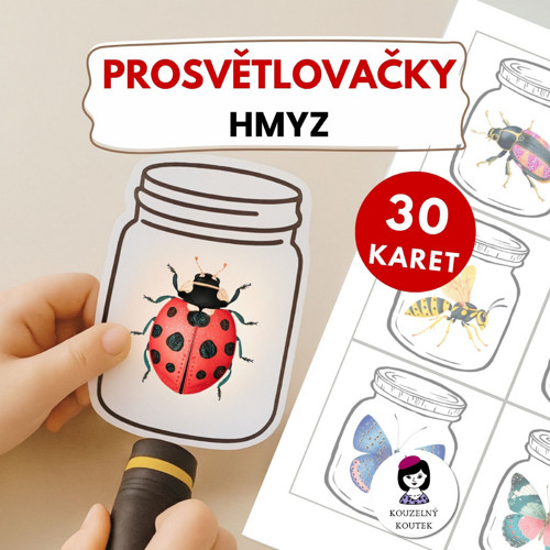 Hmyz - prosvětlovací obrázky, prosvětlovačky
