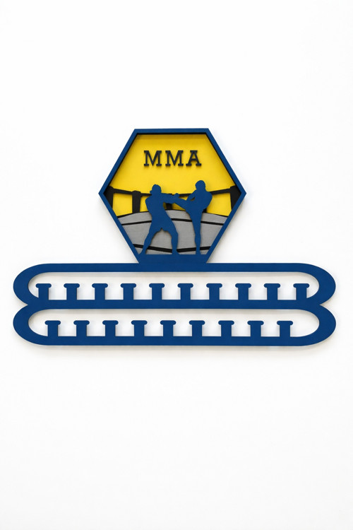 Dřevěný věšák na medaile MMA – svítící dekorace
