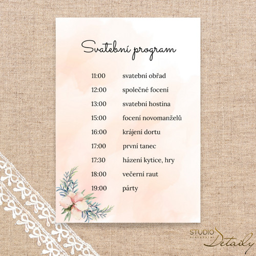 Svatební program - V tónu meruňky