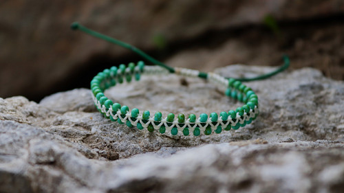 Náramek macramé "tyrkysovo zelený"