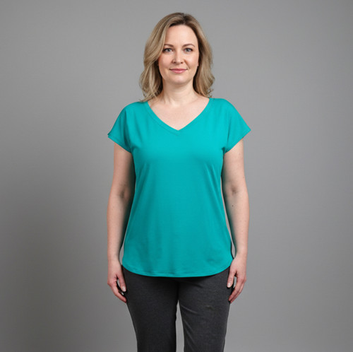 Volné triko "Véčko"- barva laguna (S-XXL)