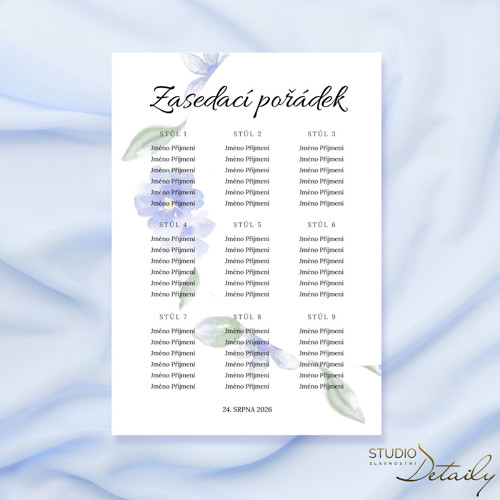 Zasedací pořádek - Modrá elegance — foto 1