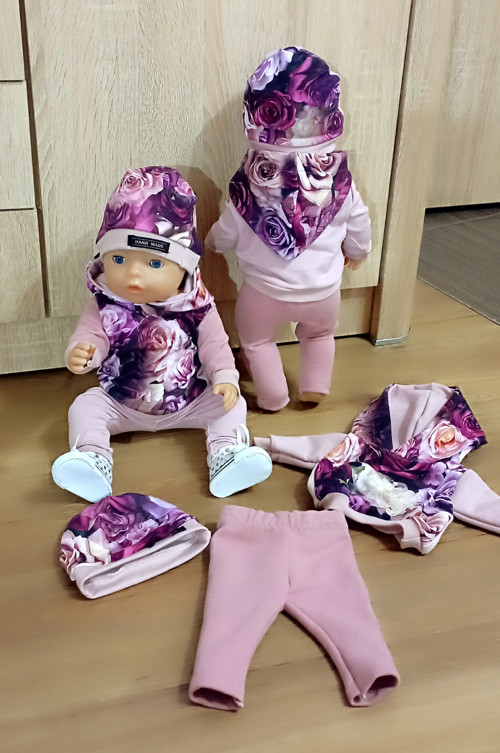 Set 3 ks oblečení pro Baby Born 43 cm - růže