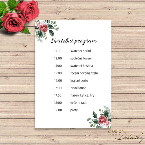 Svatební program - Růžová zahrada