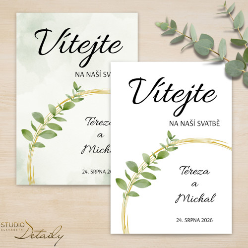 Uvítací cedule - Zelená harmonie světlá