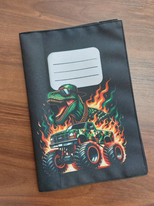 Obal na sešit A5 - dinosaurus černý