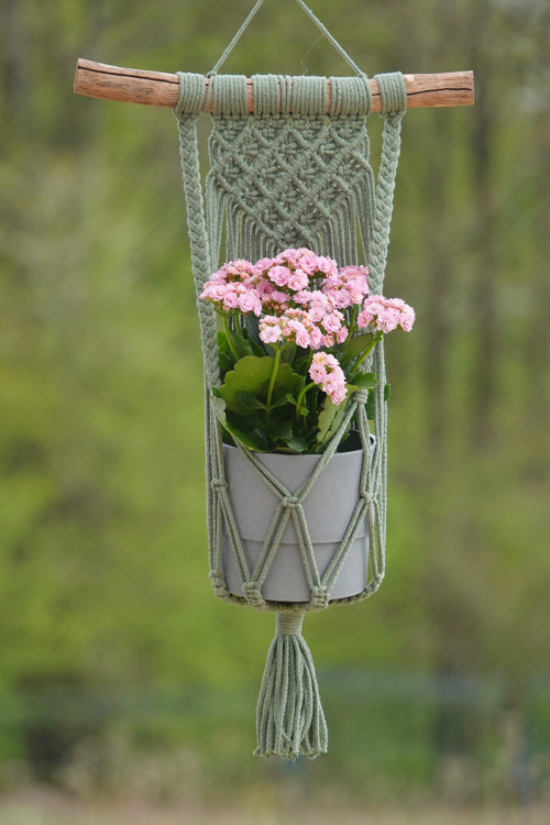Macramé závěsný květináč