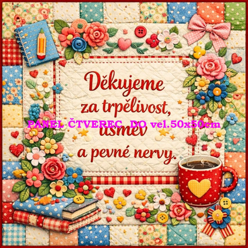 Bavlněný panel - varianty velikostí / 10 x 10cm
