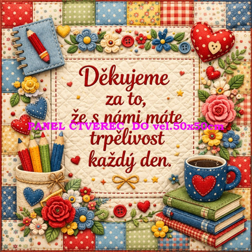 Bavlněný panel - varianty velikostí / 10 x 10cm