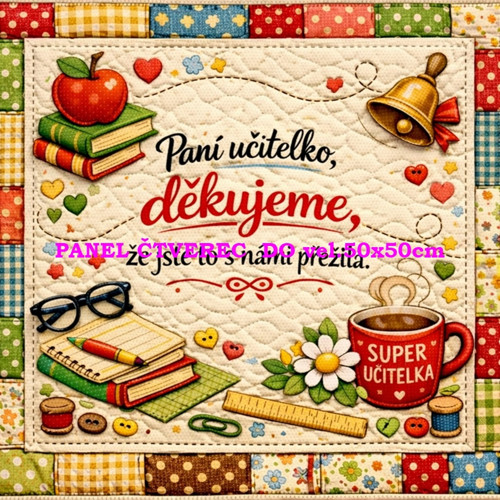Bavlněný panel - varianty velikostí / 10 x 10cm