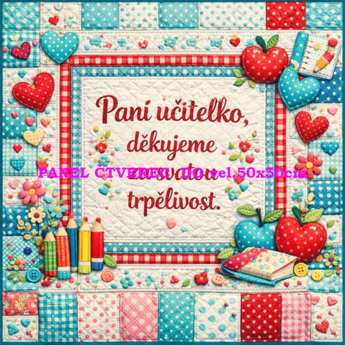 Bavlněný panel - varianty velikostí / 10 x 10cm
