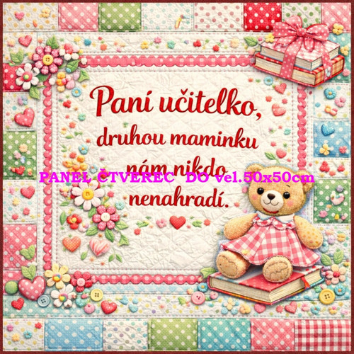 Bavlněný panel - varianty velikostí / 10 x 10cm