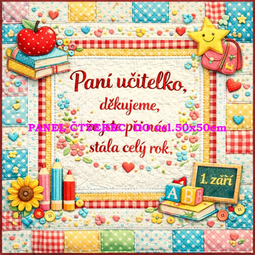 Bavlněný panel - varianty velikostí / 10 x 10cm