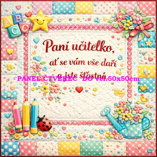 Bavlněný panel - varianty velikostí / 10 x 10cm