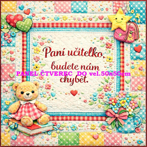 Bavlněný panel - varianty velikostí / 10 x 10cm