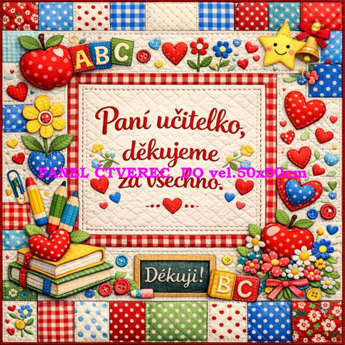 Bavlněný panel - varianty velikostí / 10 x 10cm