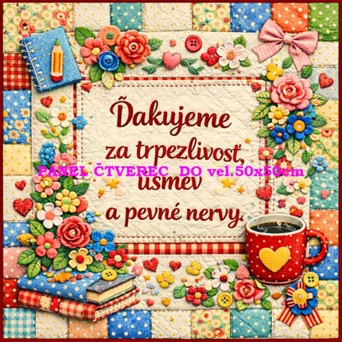 Bavlněný panel - varianty velikostí / 10 x 10cm