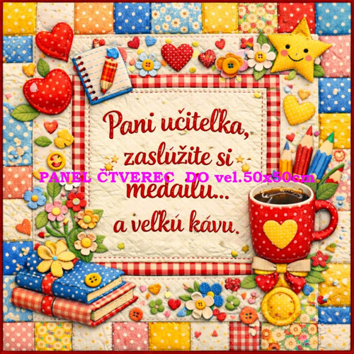 Bavlněný panel - varianty velikostí / 10 x 10cm