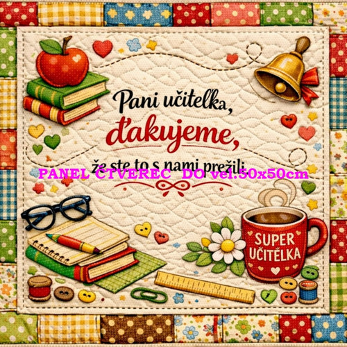 Bavlněný panel - varianty velikostí / 10 x 10cm