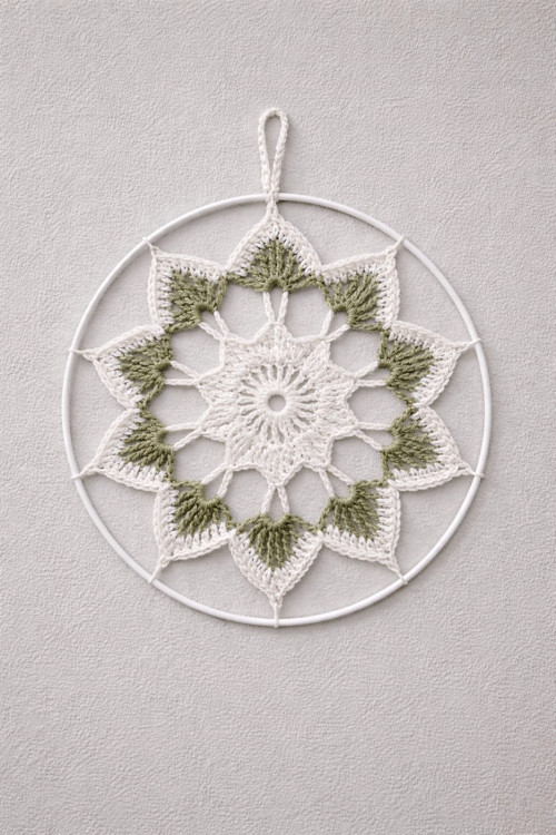 Háčkovaná mandala závěsná (20 cm)