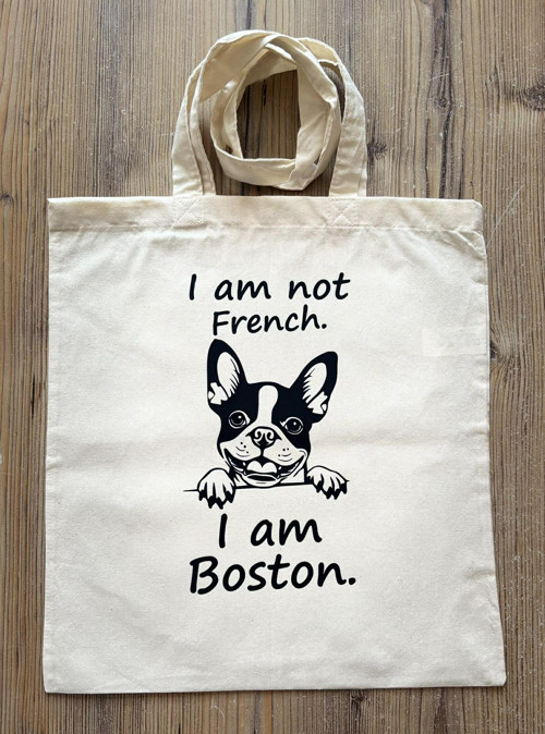 Plátěná taška s motivem Bostonského teriéra