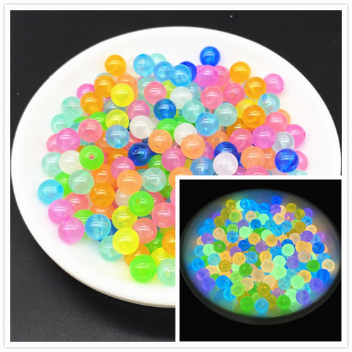 Plastové svítící korálky 10 mm (20g) - mix