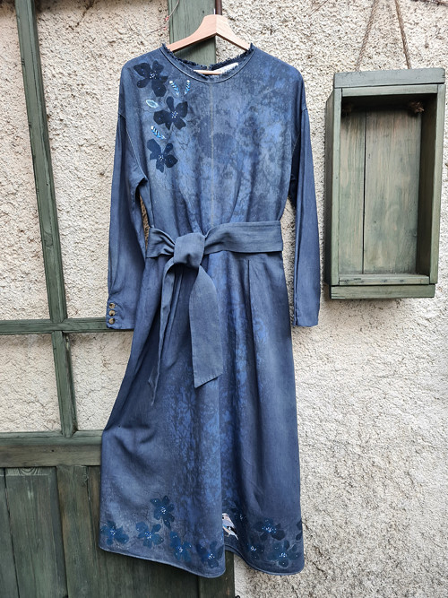 Maxi-boho šaty, len, vel.M/L — foto 1