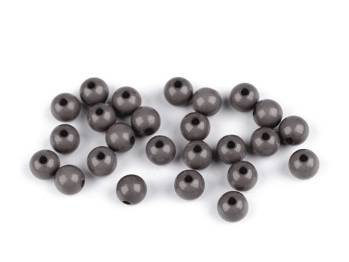 Plastové korálky 8 mm (20ks) - šedá