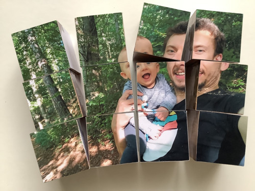 Dřevěné kostky z vlastních fotografií sada
