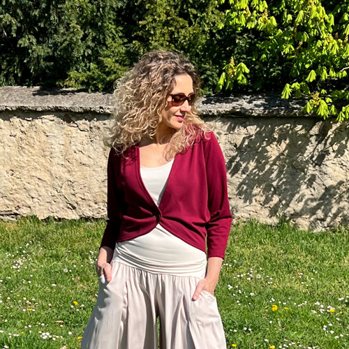 Kardigan krátký vínový — foto 1